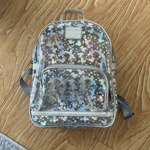 Loungefly Bags Disney Loungefly Clear Iridescent Mickey Backpack
